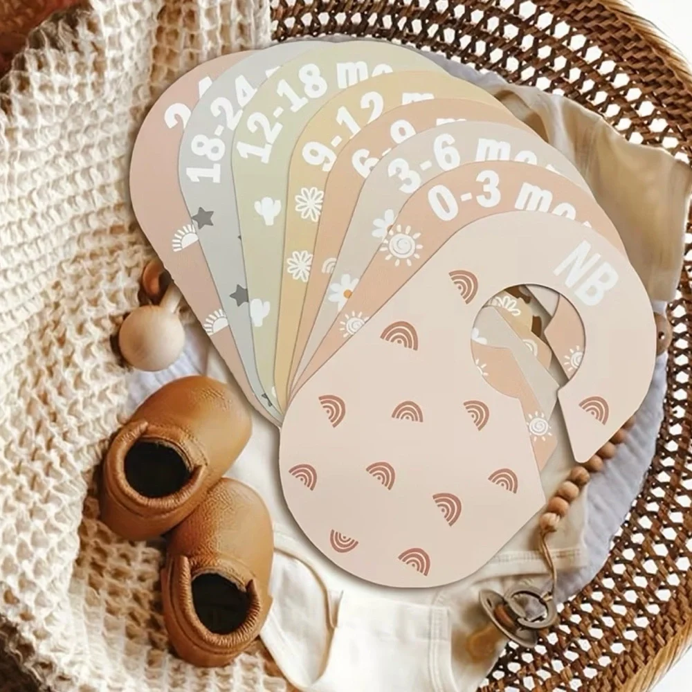 NWT 8 Pc. Plastic Pastel Infant Closet Divider Hangers, Wardrobe Organizer